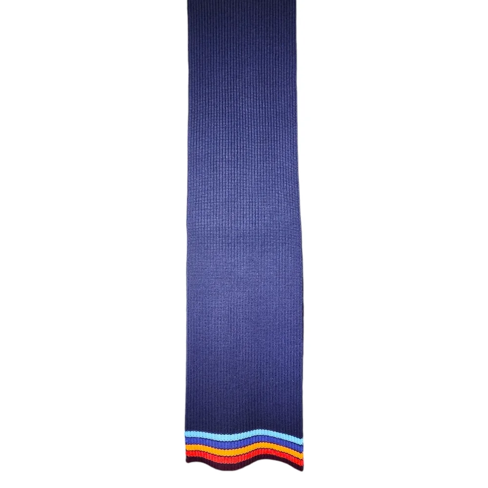 Tory Burch Tory Sport Merino Wool Cable Knit Scarf Navy Blue